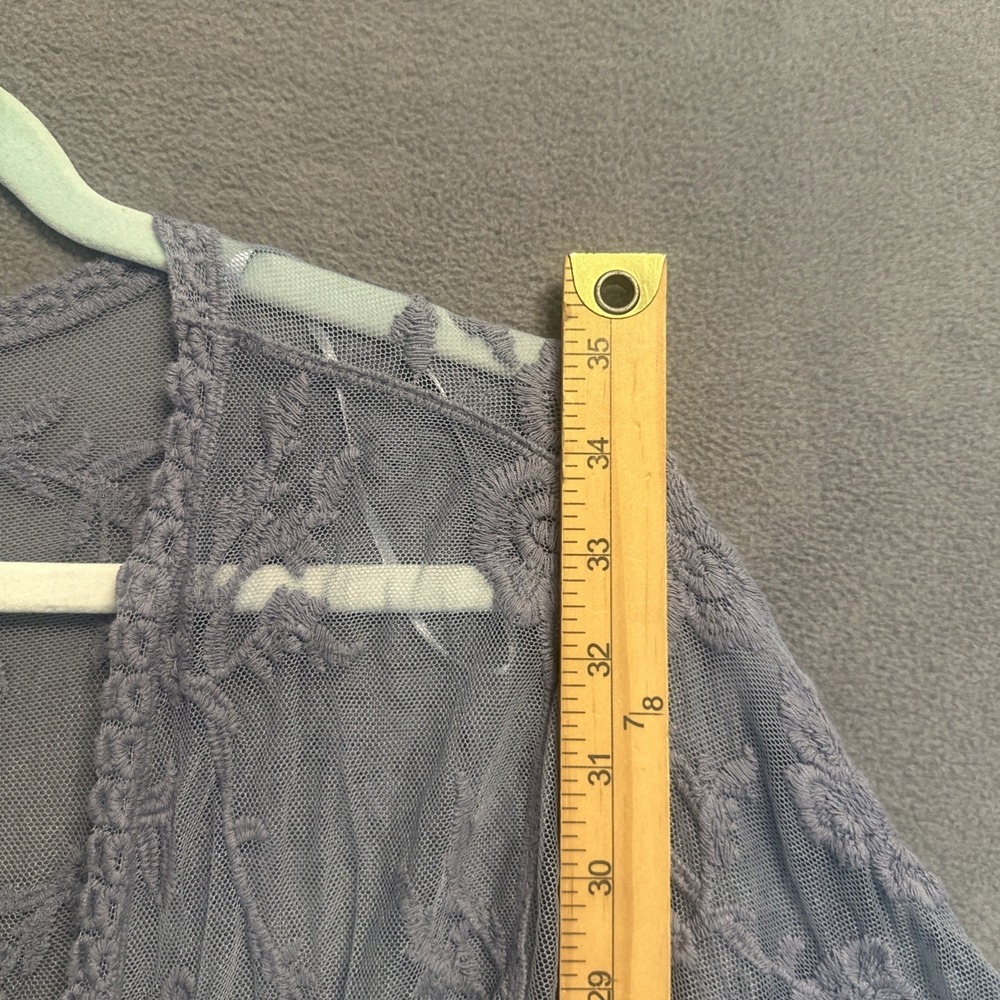 Rebellion Again Lace Kimono Cover Up Sheer M Layering Boho Festival Fairy Hippie - Picture 3 of 7